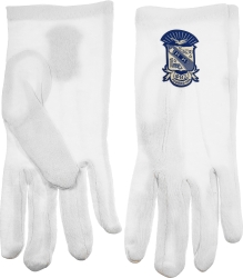 View Product Detials For The Phi Beta Sigma Woven Shield Emblem Mens Ritual Gloves