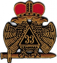 View Product Detials For The 33rd Degree Wings Down Emblem Iron-On Patch