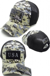 View Buying Options For The US Flag Hook And Loop Patch Jersey Meshback Mens Cap
