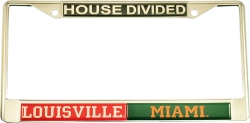 View Buying Options For The Louisville + Miami House Divided Split License Plate Frame