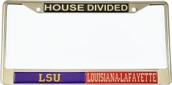 View Buying Options For The LSU + Louisiana-Lafayette House Divided Split License Plate Frame