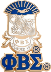 View Product Detials For The Phi Beta Sigma Shield Drop Letter Lapel Pin