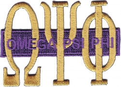 View Product Detials For The Omega Psi Phi Long Bar Iron-On Patch
