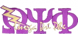 View Product Detials For The Omega Psi Phi Signature Que Bolt Iron-On Patch