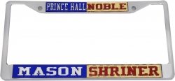 View Product Detials For The Prince Hall Mason + Shriner Noble Split License Plate Frame