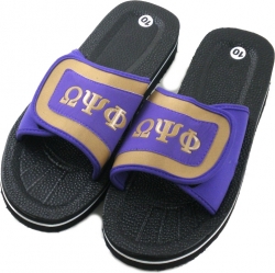 View Product Detials For The Buffalo Dallas Omega Psi Phi Strapped Slider Flip Flops