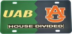 View Buying Options For The Alabama At Birmingham (UAB) + Auburn House Divided Split License Plate Tag