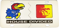 View Buying Options For The Kansas + Pittsburg State (KS) House Divided Split License Plate Tag