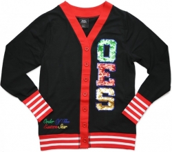 View Product Detials For The Big Boy Eastern Star Sequin Patch Divine S3 Light Weight Ladies Cardigan