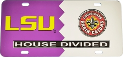 View Buying Options For The LSU + Louisiana-Lafayette House Divided Split License Plate Tag