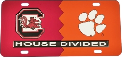 View Buying Options For The South Carolina + Clemson House Divided Split License Plate Tag