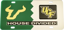 View Buying Options For The South Florida (USF) + Central Florida (UCF) House Divided Split License Plate Tag