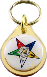 View Buying Options For The Eastern Star Small Tear Drop Domed Mirror Keychain