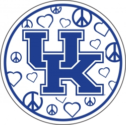 View Buying Options For The University of Kentucky Peace & Love UK Logo Circle Decal Sticker