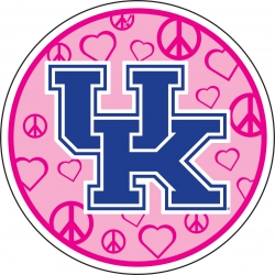 View Buying Options For The University of Kentucky Peace & Love UK Logo Circle Decal Sticker