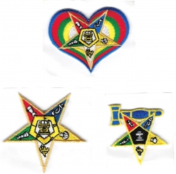 View Product Detials For The Eastern Star 3-Pack B Embroidered Stick-On Applique Patches