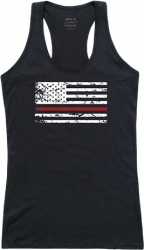 View Buying Options For The Rapid Dominance Thin Red Line US Flag Graphic Womens Tank Top