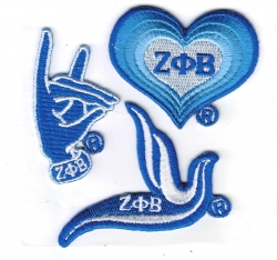 View Buying Options For The Zeta Phi Beta 3-Pack B Embroidered Stick-On Applique Patches