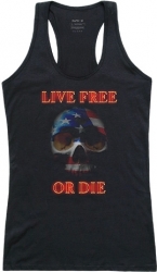 View Buying Options For The Rapid Dominance Live Free Or Die Skull Graphic Womens Tank Top