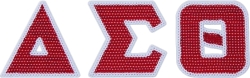 View Product Detials For The Delta Sigma Theta Sequin Letters Iron-On Patch Set