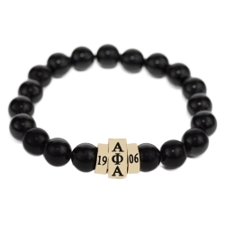 View Buying Options For The Alpha Phi Alpha Natural Stone Bead Bracelet