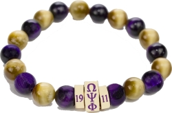 View Buying Options For The Omega Psi Phi Natural Stone Bead Bracelet