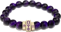 View Buying Options For The Omega Psi Phi Natural Stone Bead Bracelet