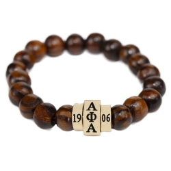 View Buying Options For The Alpha Phi Alpha Natural Wood Bead Bracelet