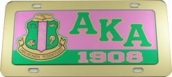 View Buying Options For The Alpha Kappa Alpha Domed Crest Mirror Car Tag License Plate