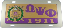 View Buying Options For The Omega Psi Phi Domed Shield Mirror Car Tag License Plate
