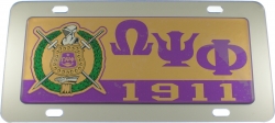 View Buying Options For The Omega Psi Phi Domed Crest Tag License Plate