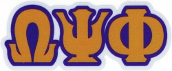 View Product Detials For The Omega Psi Phi Reflective Decal Letters Sticker