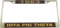 View Buying Options For The Iota Phi Theta Domed Founder License Plate Frame