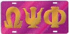 View Buying Options For The Omega Psi Phi Inlaid Color Mirror License Plate