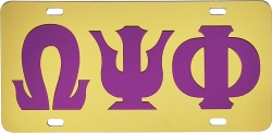 View Buying Options For The Omega Psi Phi Inlaid Color Mirror License Plate
