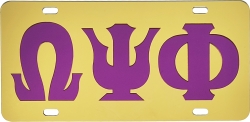 View Buying Options For The Omega Psi Phi Outlined Mirror License Plate