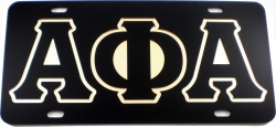 View Buying Options For The Alpha Phi Alpha Outlined Mirror License Plate