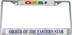 View Buying Options For The Eastern Star Domed Script License Plate Frame