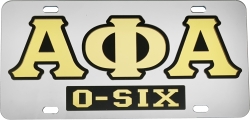 View Buying Options For The Alpha Phi Alpha O-Six Mirror Insert Car Tag License Plate