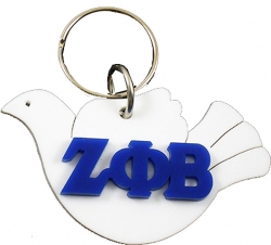 View Buying Options For The Zeta Phi Beta Dove Symbol Outline Acrylic Key Chain