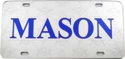 View Buying Options For The Mason Symbols Satin Background Tag License Plate