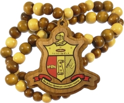 View Buying Options For The Kappa Alpha Psi® Wood Bead Tiki Shield Decal Necklace
