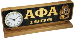 View Product Detials For The Alpha Phi Alpha Wood Desk Top Clock