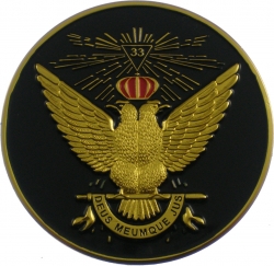 View Buying Options For The 33rd Degree Wings Up Round Car Emblem