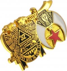 View Buying Options For The Scottish Rite 32nd Degree + Shriner Double Duty Lapel Pin