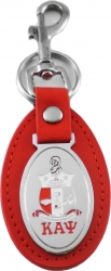 View Product Detials For The Kappa Alpha Psi Shield Leather Oval Keychain