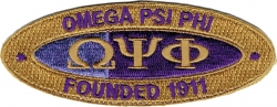View Buying Options For The Omega Psi Phi Founded 1911 Oval Iron-On Patch