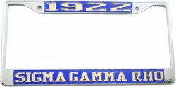 View Buying Options For The Sigma Gamma Rho 1922 License Plate Frame