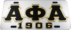 View Buying Options For The Alpha Phi Alpha 1906 Outline Mirror License Plate