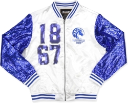 View Buying Options For The Big Boy Fayetteville State Broncos S4 Womens Sequins Satin Jacket